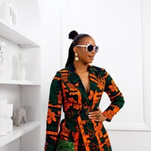 ZYLA AFRICAN PRINT SUIT SET [ORANGE]