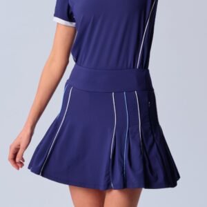 Piping Skort in True Navy