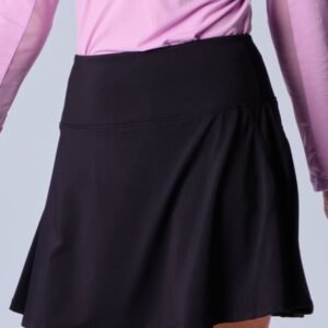 Back Yoke Ruffle Skort in Black
