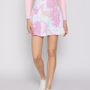 Back Yoke Ruffle Skort in Paisley Multi